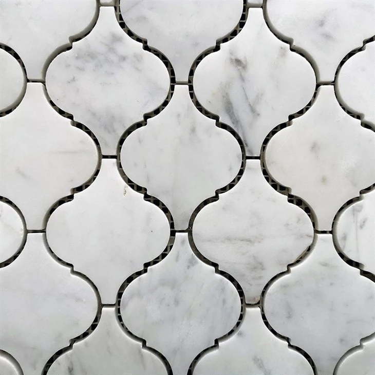 Lantern/ Arabesque White Marble Mosaic Tile high quality