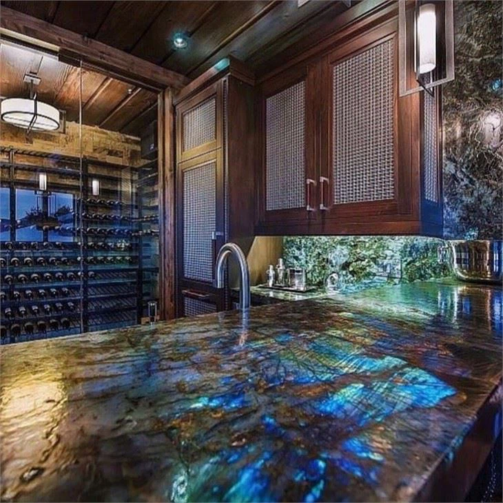 Labradorite countertop bar top
