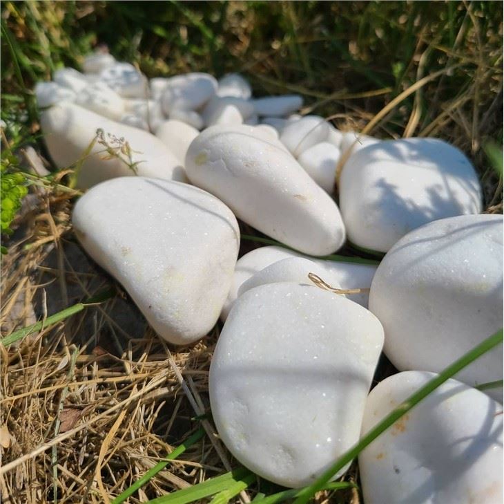White marble pebbles bulk