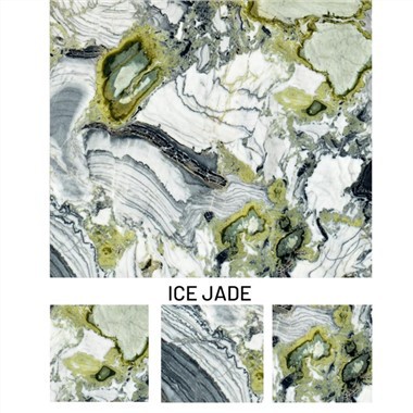 Zelena barva % 100 Naravni kamen Ledeni žad Zeleni marmor, pripravljen za pošiljanje